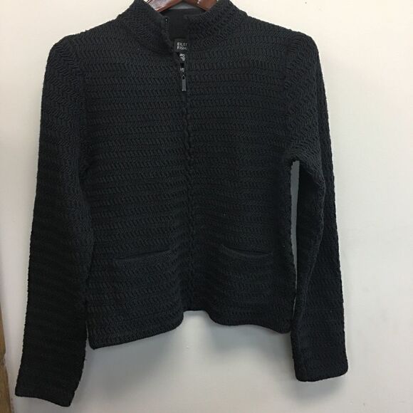 Eileen Fisher | Wool Blend Italian Yarn Jacket | M - Picture 1 of 6